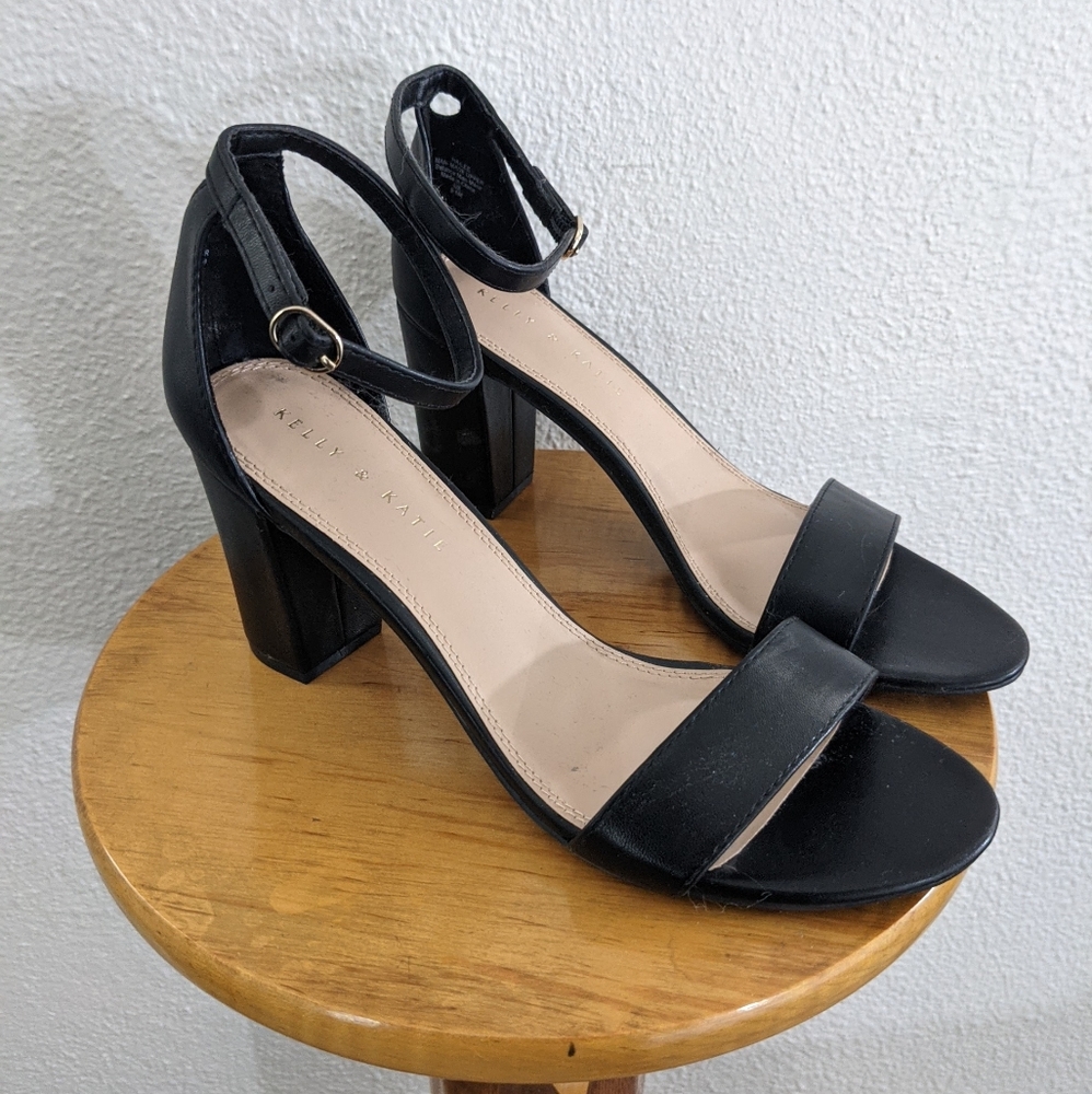 Black Peep Toe Pumps